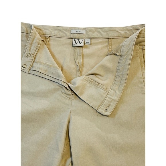 Worthington Slim Leg Cropped Pants, Womens, Color‎ Khaki, Size 12 - Picture 5 of 11